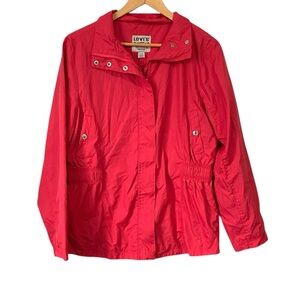Vintage Levi's Women's Vibrant Red/pink windbreaker lightweight Jacket size L